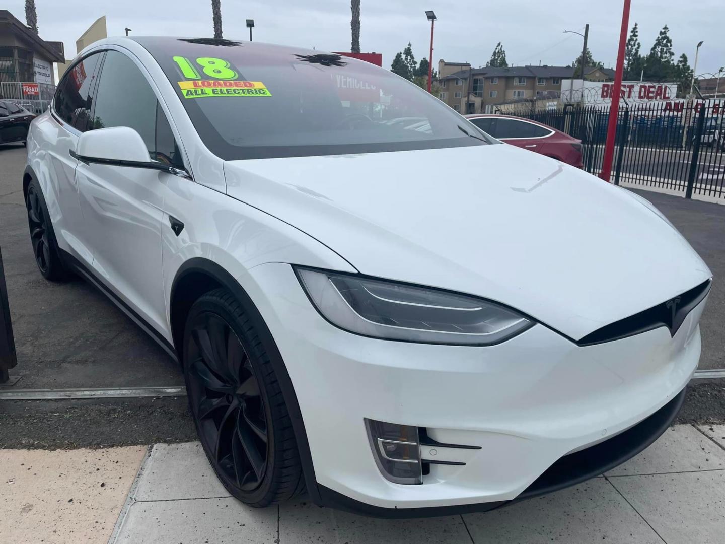 2018 WHITE /BLACK Tesla Model X (5YJXCAE28JF) , located at 744 E Miner Ave, Stockton, CA, 95202, (209) 944-5770, 37.956863, -121.282082 - PLUS TAXES AND FEES - Photo#0